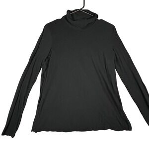 STANDARD JAMES PERSE Black Long‎ Sleeve Turtleneck Top Size 4 Semi-open Back